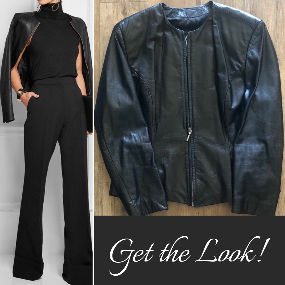 Ladies Genuine Leather Fitted Jacket